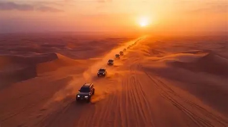  Xe địa hình 4x4 vượt đồi cát trong chuyến desert safari ở sa mạc Dubai
