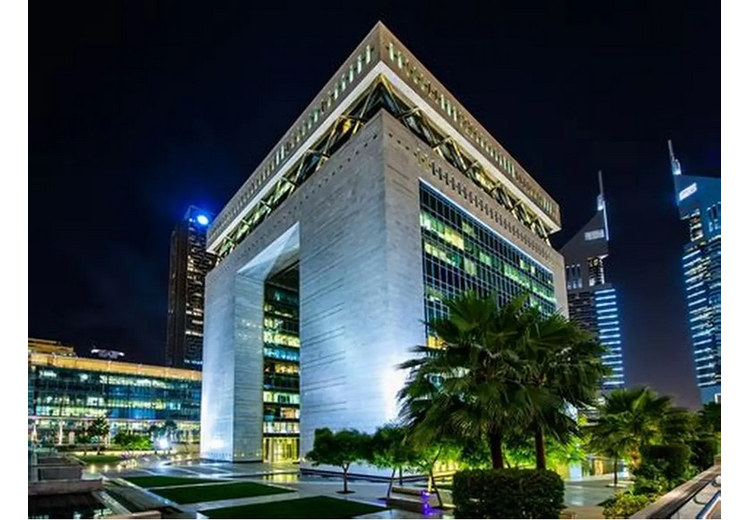Khu tài chính Dubai International Financial Centre về đêm
