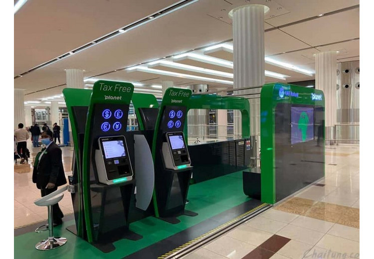 Máy tự phục vụ hoàn thuế Planet tại sân bay Dubai
