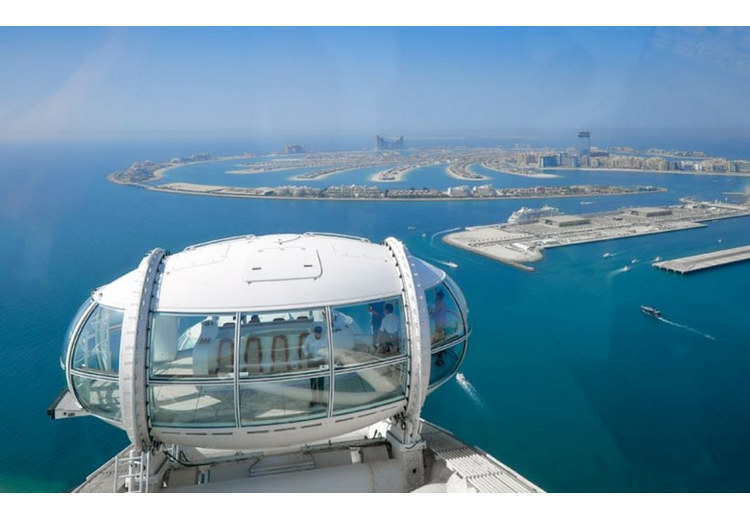 Toàn cảnh Palm Jumeirah và Dubai Marina nhìn từ vòng quay Ain Dubai